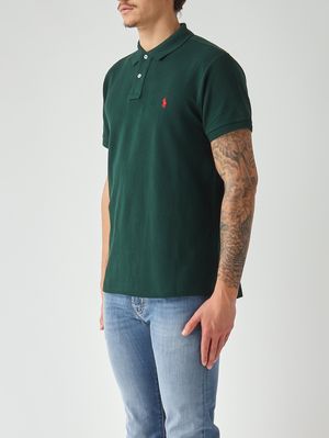 3. Polo uomo slim fit in piqué di cotone Verde Inglese