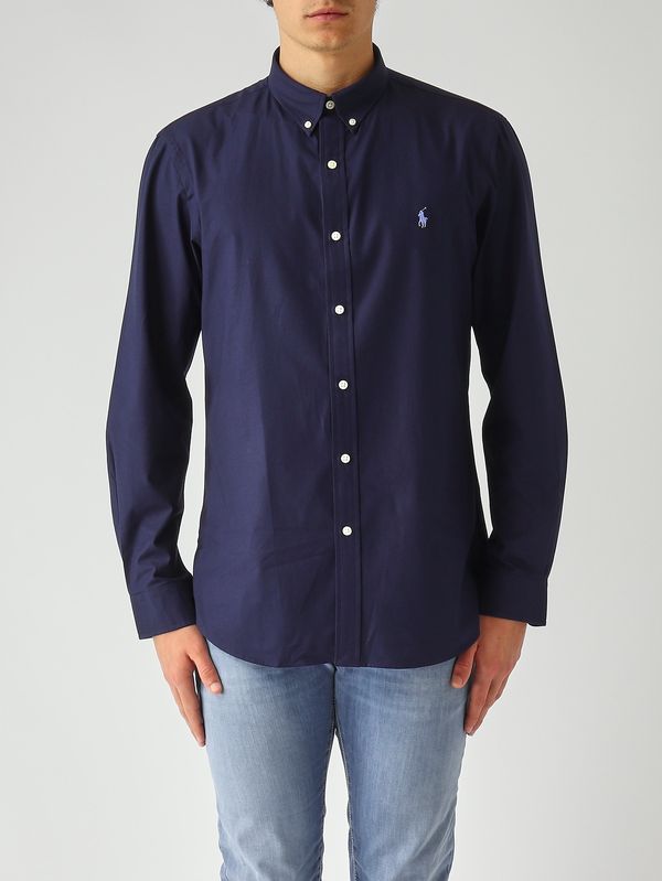 1. Camicia uomo slim fit in cotone stretch Navy Polo Ralph Lauren 710928254
