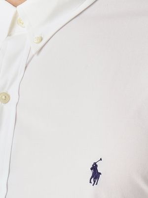 4. Camisa de hombre slim fit de algodón elástico Blanco