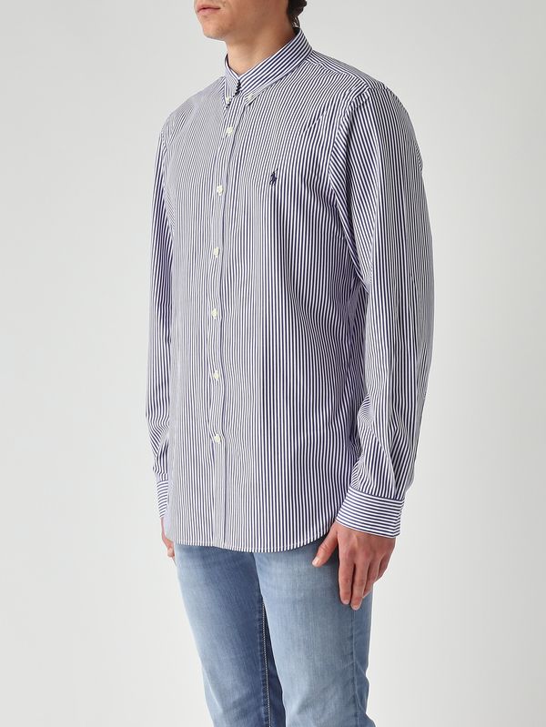 2. Camicia uomo slim fit in cotone stretch Bianco-Navy Polo Ralph Lauren 710928254