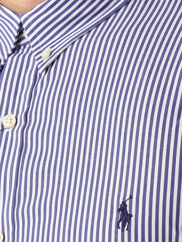 4. Camicia uomo slim fit in cotone stretch Bianco-Navy Polo Ralph Lauren 710928254