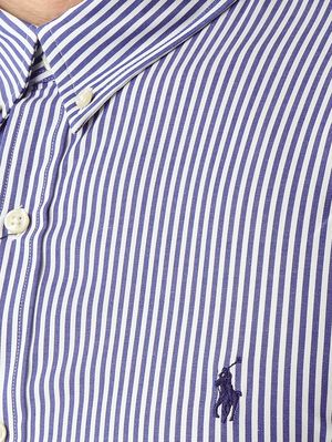 4. Camicia uomo slim fit in cotone stretch Bianco-Navy