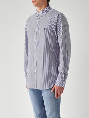 2. Camicia uomo slim fit in cotone stretch Bianco-Navy