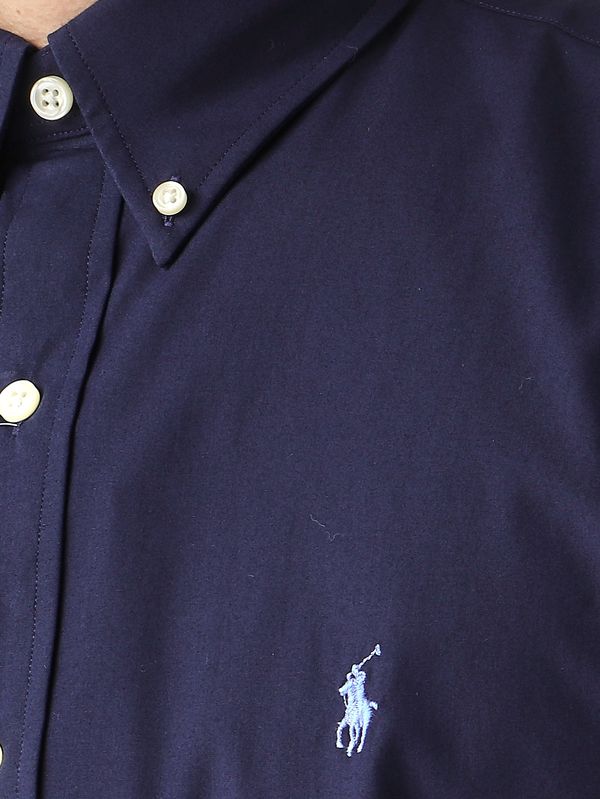 4. Camicia uomo custom fit in cotone stretch Navy Polo Ralph Lauren 710928255