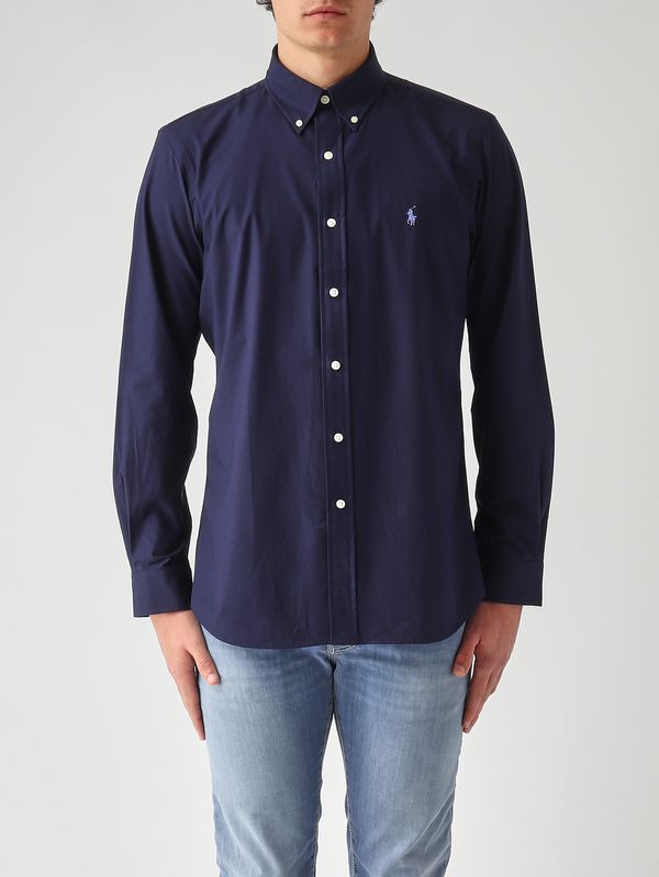 1. Camicia uomo custom fit in cotone stretch Navy Polo Ralph Lauren 710928255