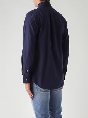 3. Camicia uomo custom fit in cotone stretch Navy