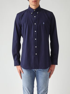 1. Camicia uomo custom fit in cotone stretch Navy