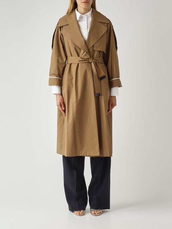 1. Trench en sergé de coton mélangé pour femme Kakis Max Mara the Cube 2619021014600