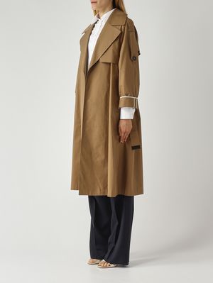 3. Trench en sergé de coton mélangé pour femme Kakis