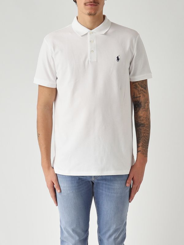 Men's Custom Slim Fit polo in stretch cotton piqué White Polo Ralph Lauren