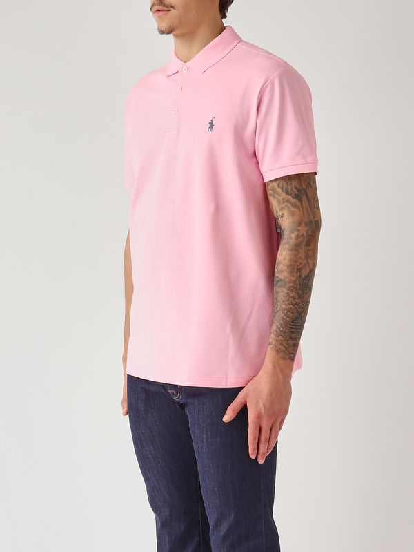 3. Polo custom slim fit en piqué de coton extensible pour homme Rose Polo Ralph Lauren 710941439