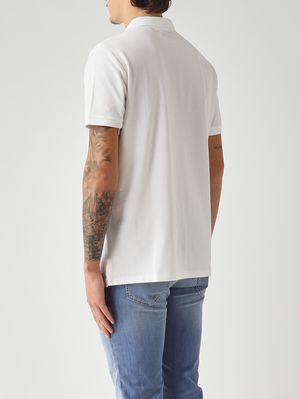4. Polo uomo custom slim fit in piqué di cotone stretch Bianco