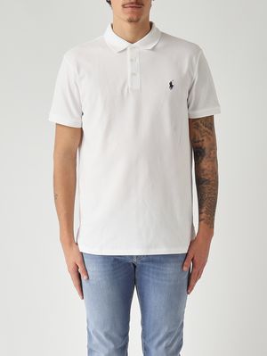 1. Polo uomo custom slim fit in piqué di cotone stretch Bianco