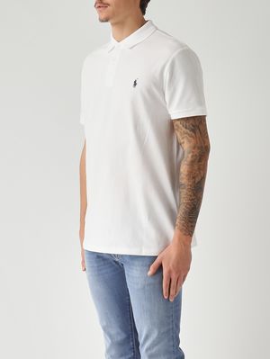 3. Polo uomo custom slim fit in piqué di cotone stretch Bianco