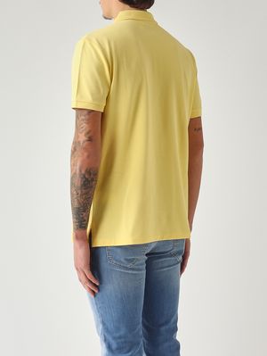 4. Polo custom slim fit en piqué de coton extensible pour homme Jaune lavé