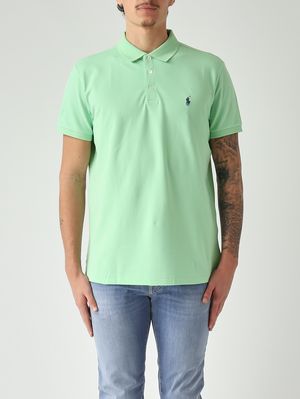 1. Polo de hombre custom slim fit de piqué de algodón elástico Menta Claro