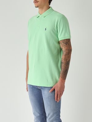 3. Polo de hombre custom slim fit de piqué de algodón elástico Menta Claro