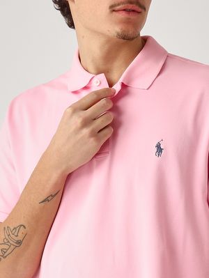 5. Polo custom slim fit en piqué de coton extensible pour homme Rose