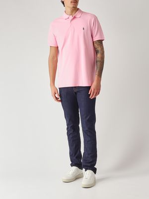 2. Polo custom slim fit en piqué de coton extensible pour homme Rose