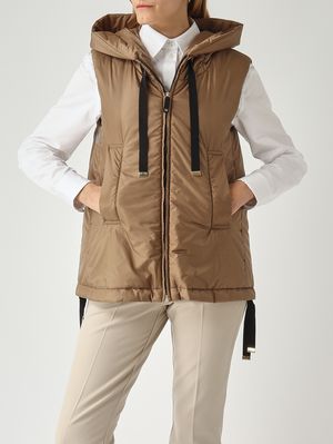 5. Gilet Greengo en nylon pour femme Café