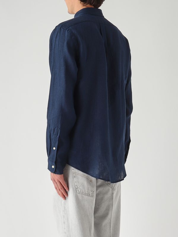 3. Men's slim fit linen shirt Dark Blue Polo Ralph Lauren 710968915