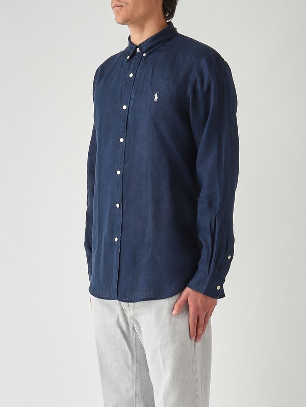 2. Men's slim fit linen shirt Dark Blue Polo Ralph Lauren 710968915