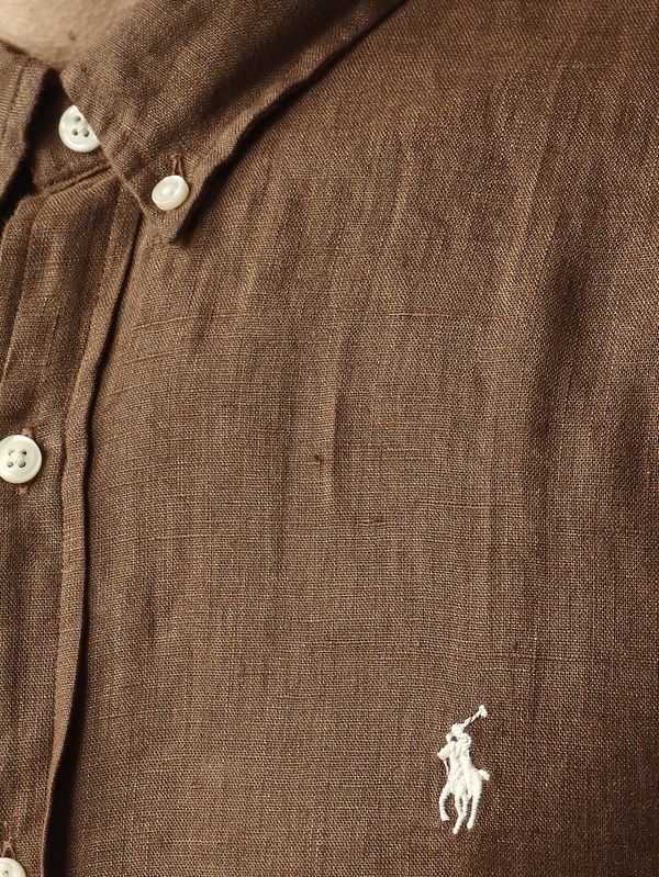 4. Camisa de hombre slim fit de lino Castaña Polo Ralph Lauren 710968915