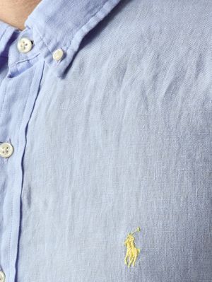 4. Herrenhemd Slim Fit aus Leinen Puderblau