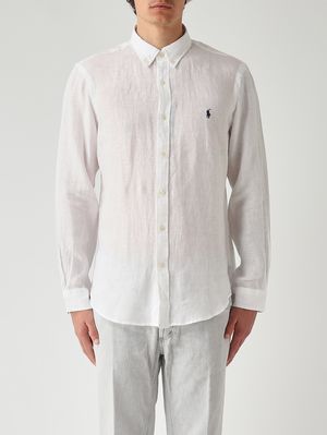 1. Herrenhemd Slim Fit aus Leinen Weiß