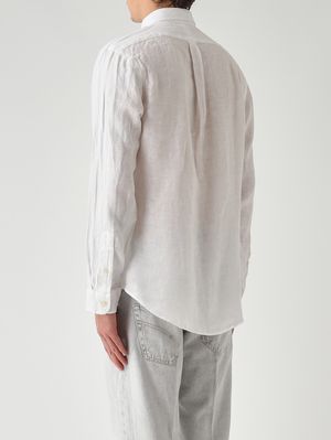 3. Herrenhemd Slim Fit aus Leinen Weiß