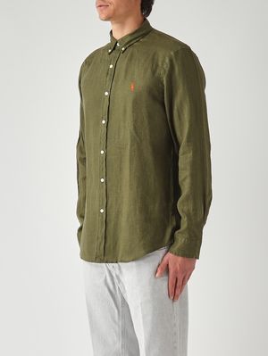 2. Herrenhemd Slim Fit aus Leinen Militär
