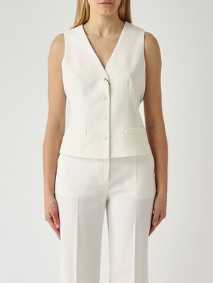 1. Gilet donna Madia in lana vergine Latte
