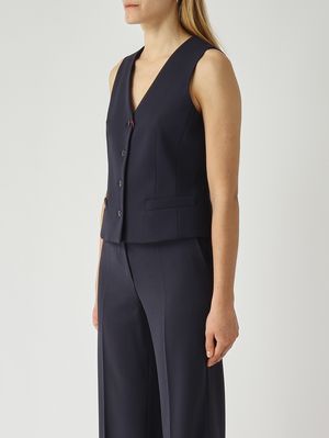 3. Gilet Madia en laine vierge pour femme Bleu marine