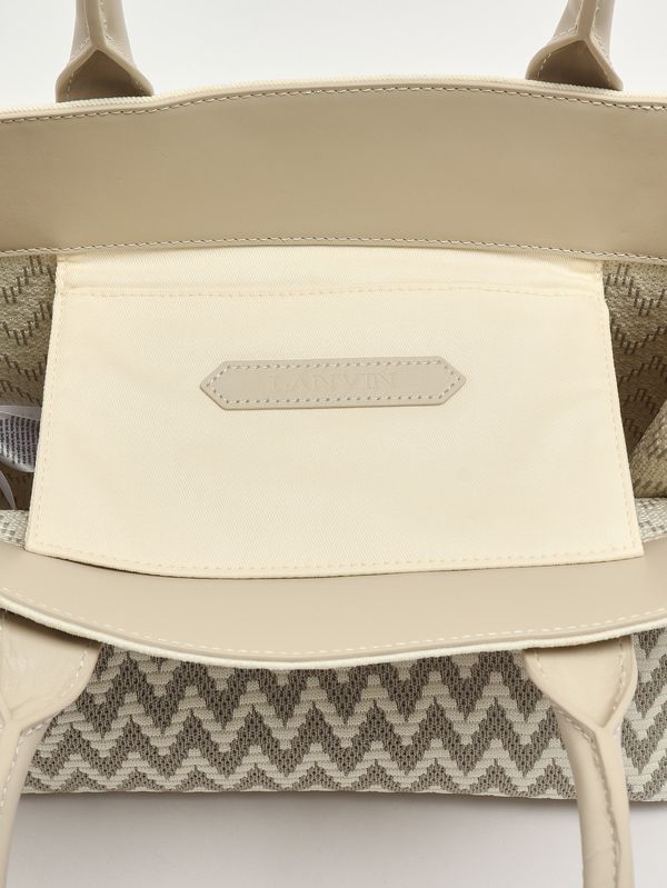 4. Mädchen-Handtasche aus Jacquard-Stoff Ecru Lanvin n30330