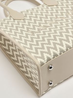 5. Mädchen-Handtasche aus Jacquard-Stoff Ecru