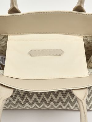 4. Mädchen-Handtasche aus Jacquard-Stoff Ecru