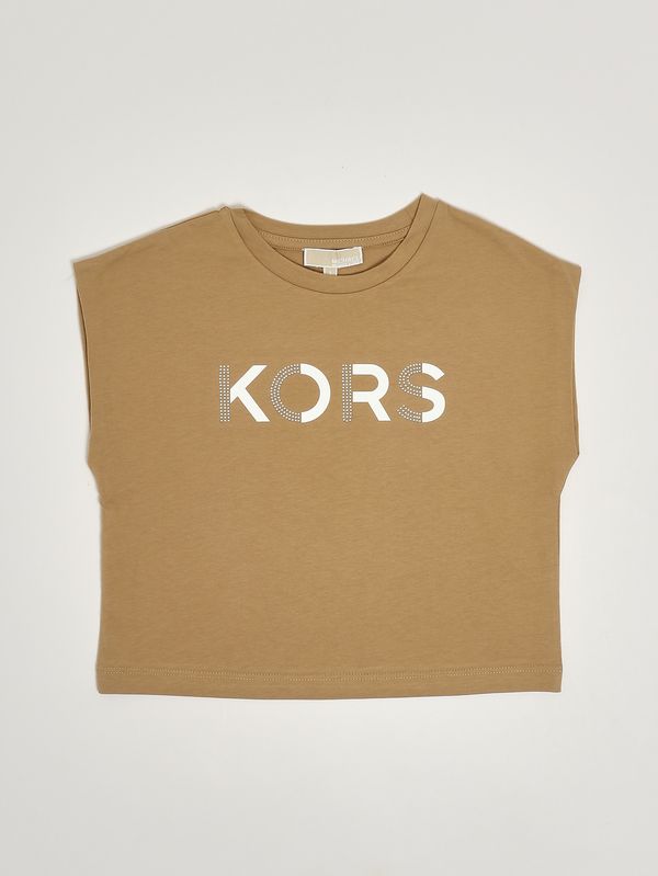 1. Girls' cotton T-shirt Beige Michael Kors r30607