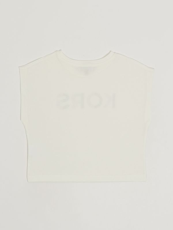 2. Mädchen-T-Shirt aus Baumwolle Schmutziges Weiß Michael Kors r30607