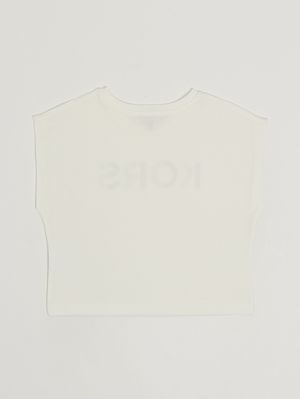 2. Mädchen-T-Shirt aus Baumwolle Schmutziges Weiß