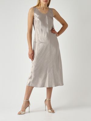 2. Robe Talete en tissu effet satiné pour femme Gris Perle
