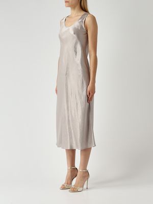 3. Robe Talete en tissu effet satiné pour femme Gris Perle