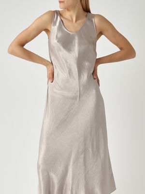 5. Robe Talete en tissu effet satiné pour femme Gris Perle