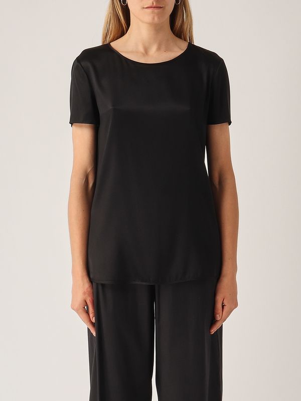 Blusa donna Cortona in seta stretch Nero MM Max Mara