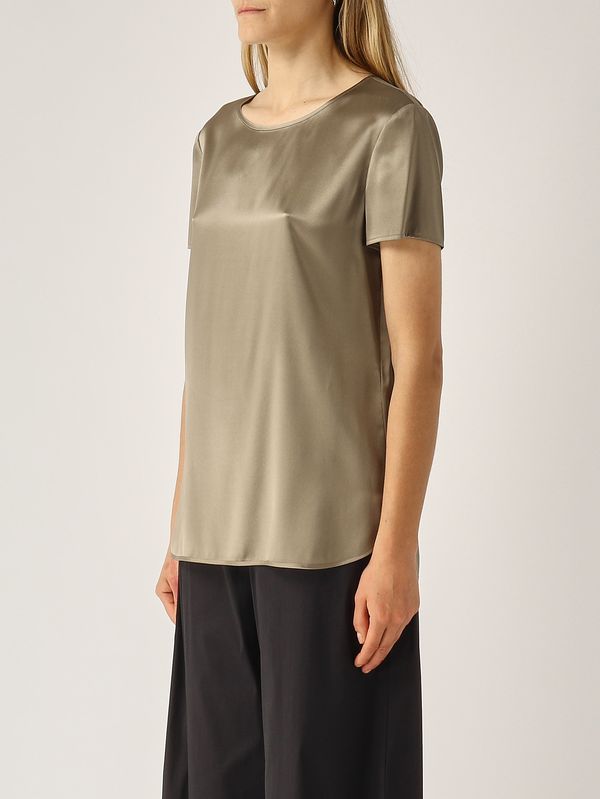 3. Blouse Cortona en soie extensible pour femme Vert olive MM Max Mara 2616111037600