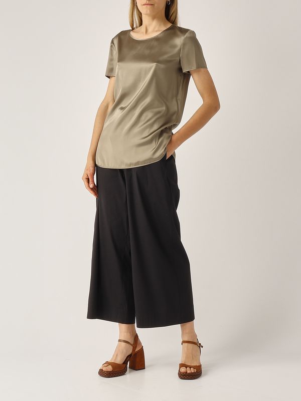 2. Blouse Cortona en soie extensible pour femme Vert olive MM Max Mara 2616111037600