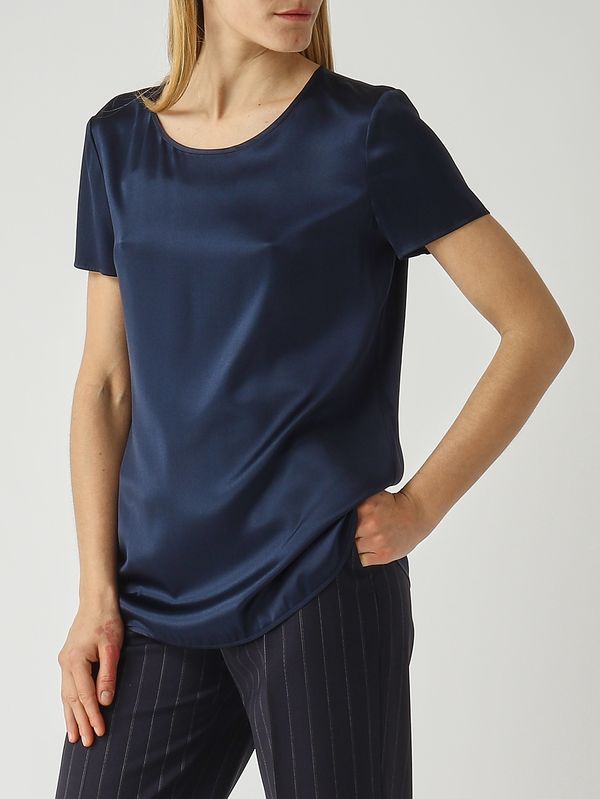 5. Blouse Cortona en soie extensible pour femme Bleu marine MM Max Mara 2616111037600