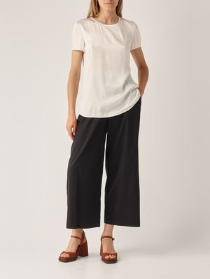 2. Blusa de mujer Cortona de seda elástica Blanco óptico