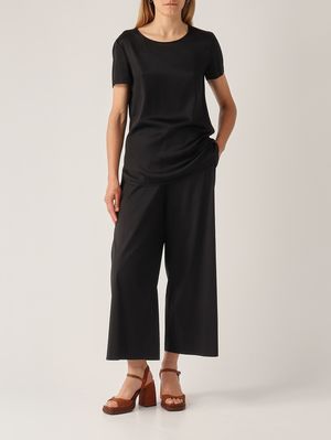 2. Blusa donna Cortona in seta stretch Nero