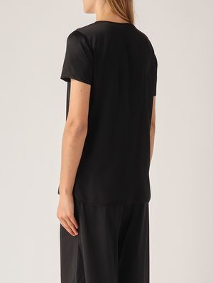 4. Blusa donna Cortona in seta stretch Nero