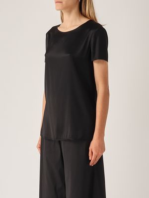 3. Blusa donna Cortona in seta stretch Nero